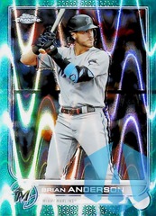2022 Topps Chrome Sonic Aqua Ray Wave 003/199 Brian Anderson #138 Marlins